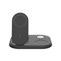 BELKIN Station de recharge sans fil 3-en-1 avec Qi2 (15W) (Noir)