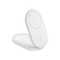 BELKIN Station de recharge sans fil 2-en-1 avec Qi2 (15W) (Blanc)
