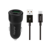 FAIRPLAY Pack Chargeur Voiture (20W) + Câble USB-C