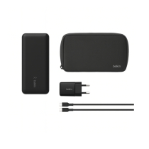 BELKIN PowerBank 10 000 mAh + Chargeur 25W + Câble USB-C vers USB-C 1m (Noir)