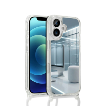 COVERME Coque Miroir iPhone 15 Plus (Cordon Blanc)